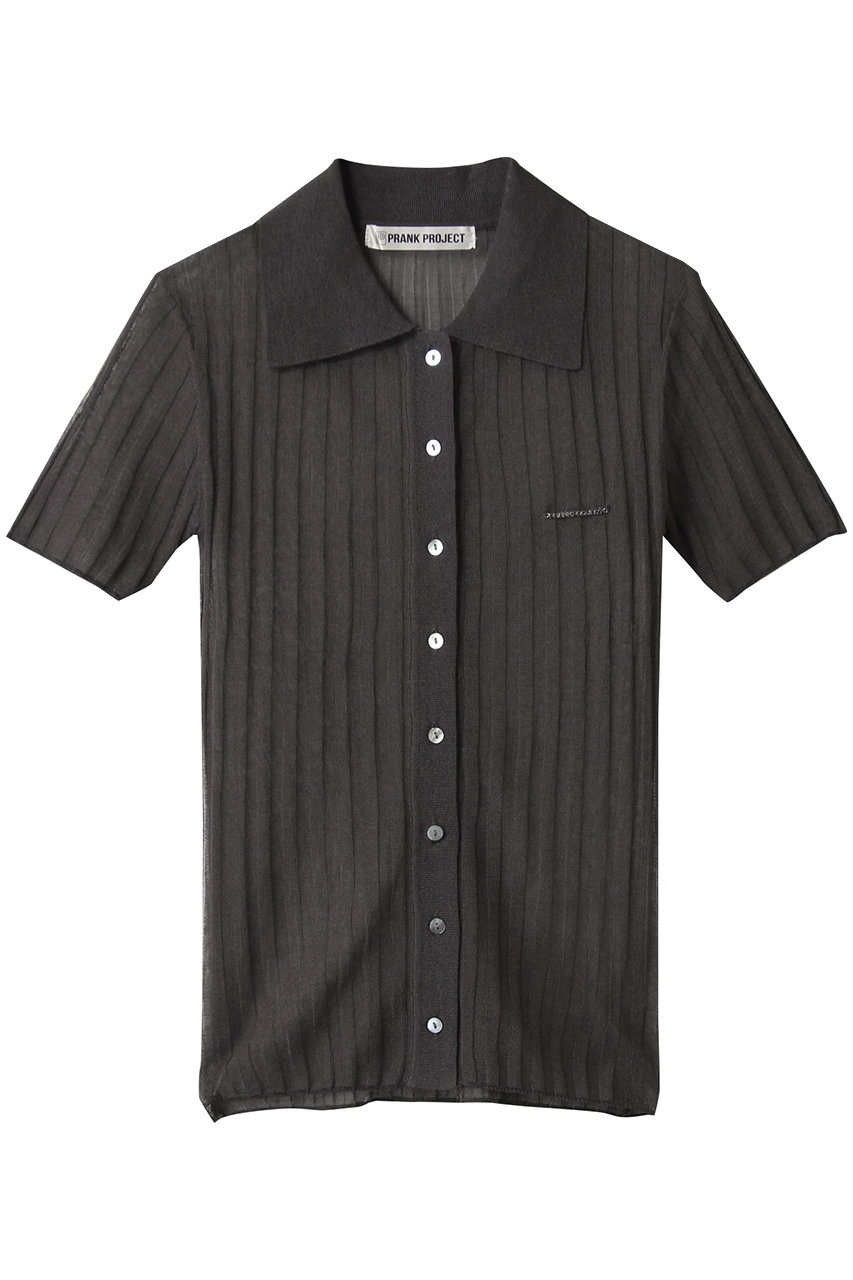 PRANK PROJECT リブニットポロシャツ / Ribbed Knit Polo Shirt (C.GRY(チャコールグレー), FREE) プランク プロジェクト ELLE SHOP PRANK PROJECT リブニットポロシャツ / Ribbed Knit Polo Shirt (C.GRY(チャコールグレー), FREE) プランク プロジェクト ELLE SHOP