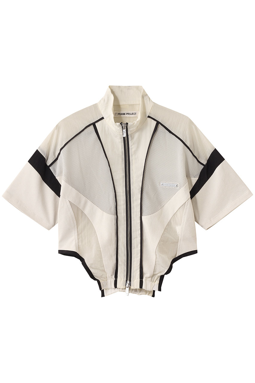 PRANK PROJECT ハーフスリーブメッシュトラックブルゾン / Half Sleeve Mesh Track Jacket (WHT(ホワイト), FREE) プランク プロジェクト ELLE SHOP PRANK PROJECT ハーフスリーブメッシュトラックブルゾン / Half Sleeve Mesh Track Jacket (WHT(ホワイト), FREE) プランク プロジェクト ELLE SHOP