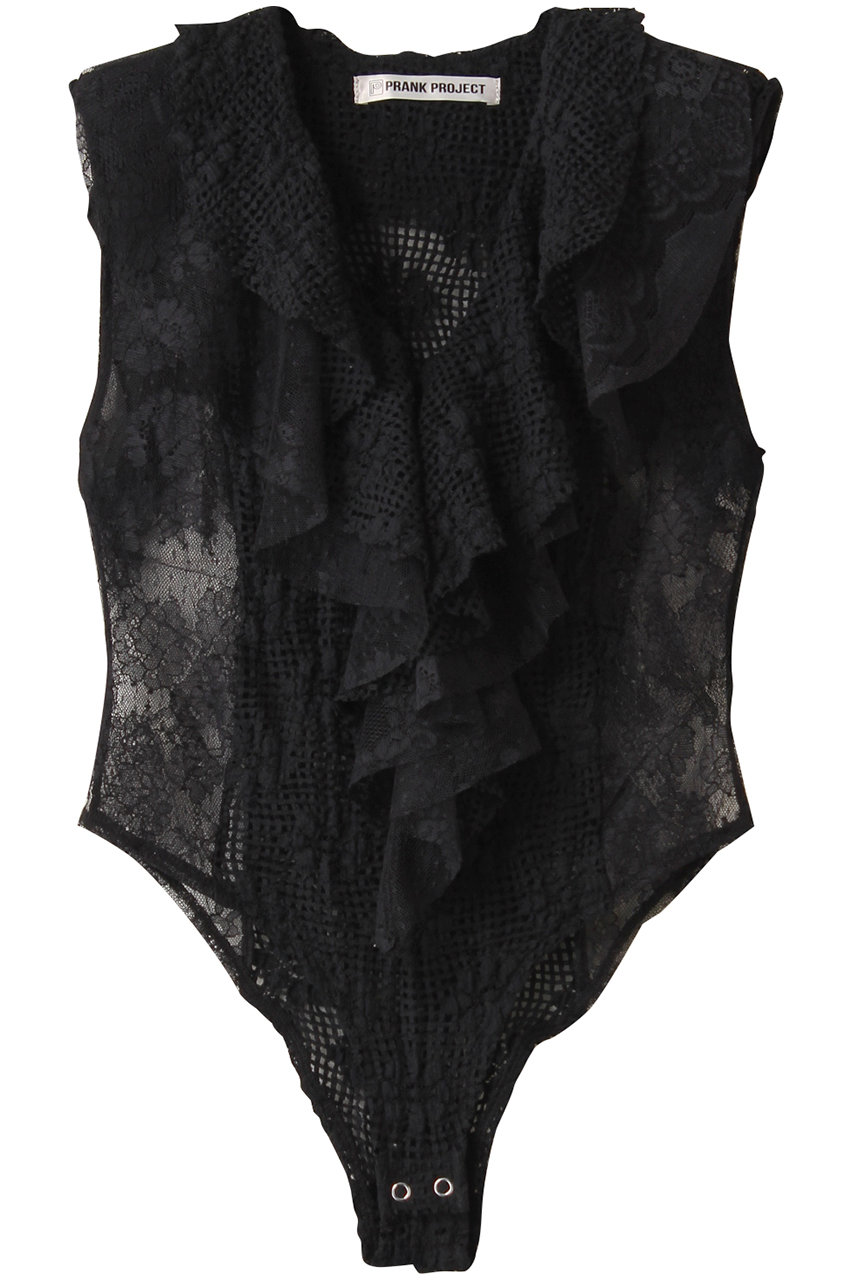 PRANK PROJECT レースフリルボディースーツ / Lace Frill Bodysuit (BLK(ブラック), FREE) プランク プロジェクト ELLE SHOP PRANK PROJECT レースフリルボディースーツ / Lace Frill Bodysuit (BLK(ブラック), FREE) プランク プロジェクト ELLE SHOP