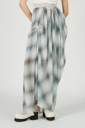 プランク プロジェクト/PRANK PROJECTのドレープシアーチェックスカート / Draped Sheer Check Skirt(110700/110703)