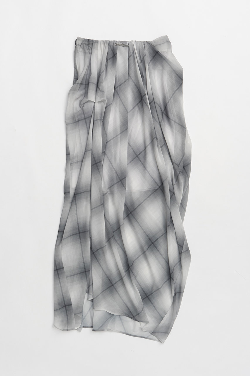 PRANK PROJECT ドレープシアーチェックスカート / Draped Sheer Check Skirt (WHT(ホワイト), 36) プランク プロジェクト ELLE SHOP PRANK PROJECT ドレープシアーチェックスカート / Draped Sheer Check Skirt (WHT(ホワイト), 36) プランク プロジェクト ELLE SHOP