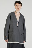 Vネックナロージャケットプルオーバー / V-neck narrow jacket pullover