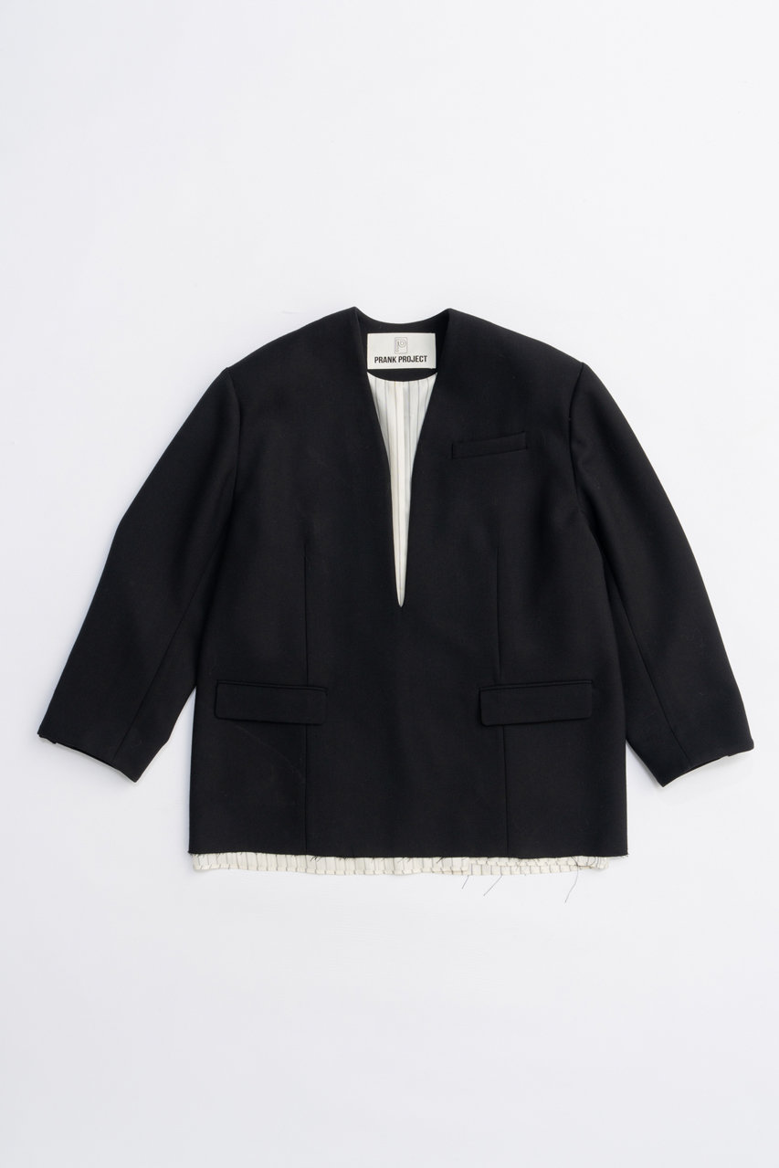 PRANK PROJECT Vネックナロージャケットプルオーバー / V-neck narrow jacket pullover (BLK(ブラック), FREE) プランク プロジェクト ELLE SHOP PRANK PROJECT Vネックナロージャケットプルオーバー / V-neck narrow jacket pullover (BLK(ブラック), FREE) プランク プロジェクト ELLE SHOP