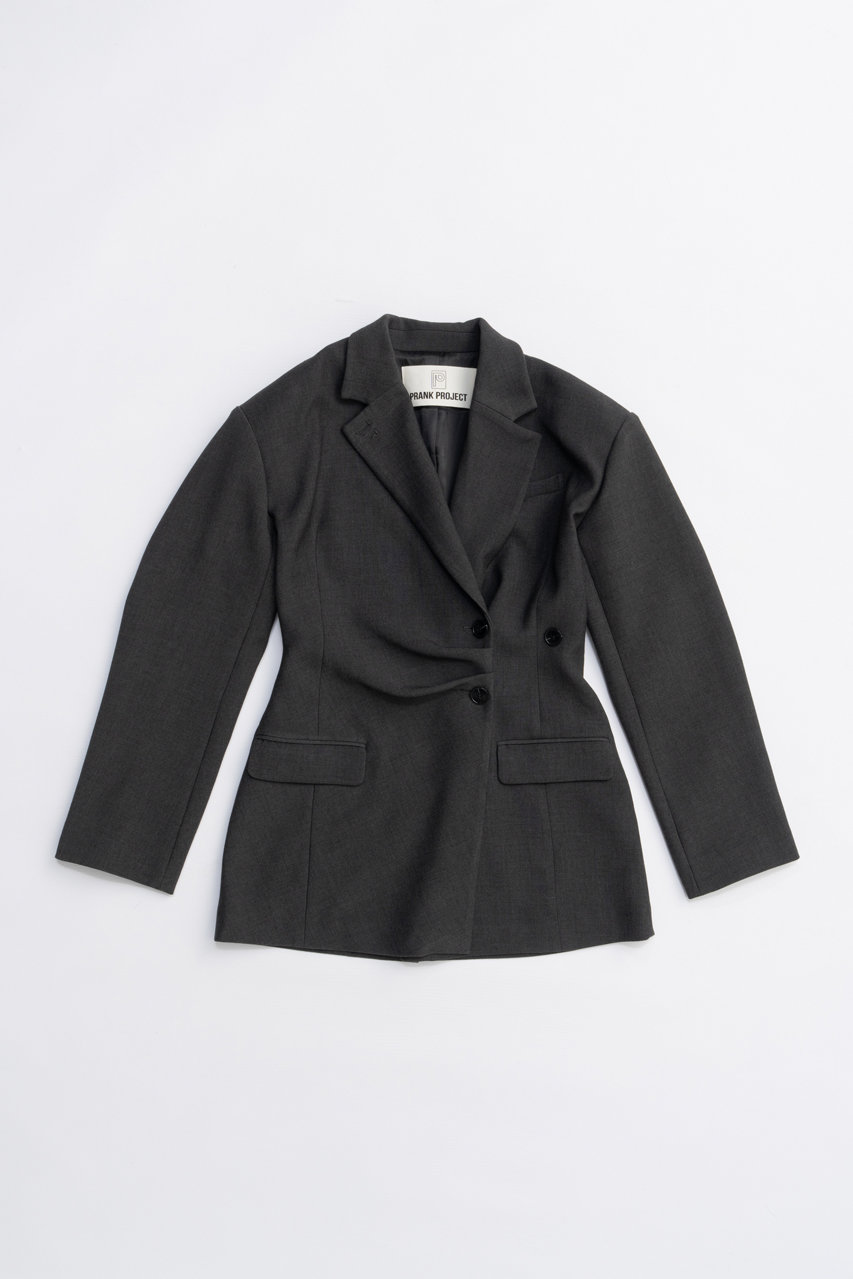 PRANK PROJECT ツイストタックジャケット / Twist-tuck jacket (C.GRY(チャコールグレー), 36) プランク プロジェクト ELLE SHOP PRANK PROJECT ツイストタックジャケット / Twist-tuck jacket (C.GRY(チャコールグレー), 36) プランク プロジェクト ELLE SHOP