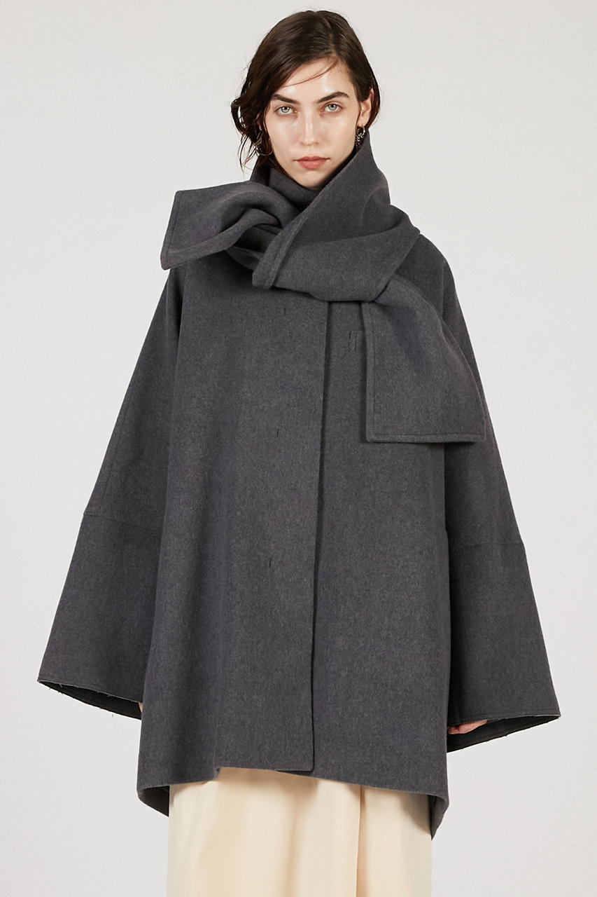 新品✨定価275,000円 マウリツィオペコラーロ 羊革 ポンチョ ケープコート PRANK PROJECT(プランク プロジェクト)｜マフラー付きポンチョ