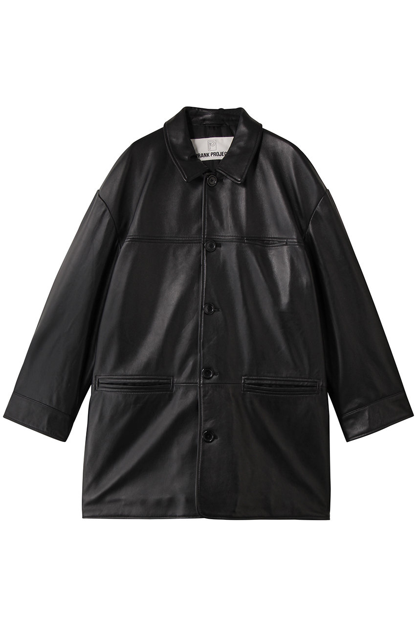 PRANK PROJECT パディングレザーカーコート / Padded Leather Car Coat (BLK(ブラック), FREE) プランク プロジェクト ELLE SHOP