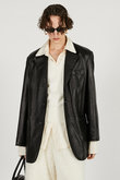 オーバーカラーシープレザージャケットコート / Overcoat Leather Jacket Coat