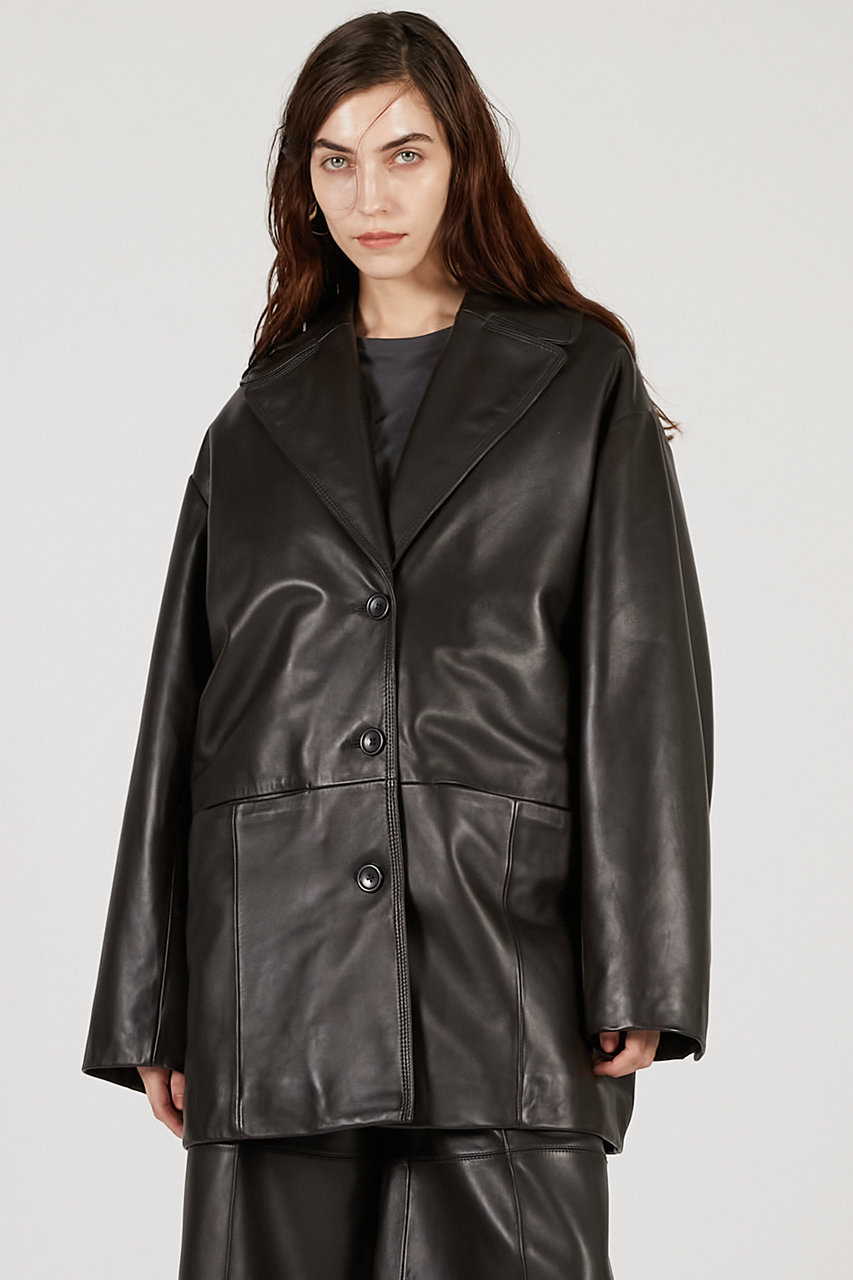 PRANK PROJECT オーバーカラーシープレザージャケットコート / Overcoat Leather Jacket Coat (BRN(ブラウン), FREE) プランク プロジェクト ELLE SHOP PRANK PROJECT オーバーカラーシープレザージャケットコート / Overcoat Leather Jacket Coat (BRN(ブラウン), FREE) プランク プロジェクト ELLE SHOP