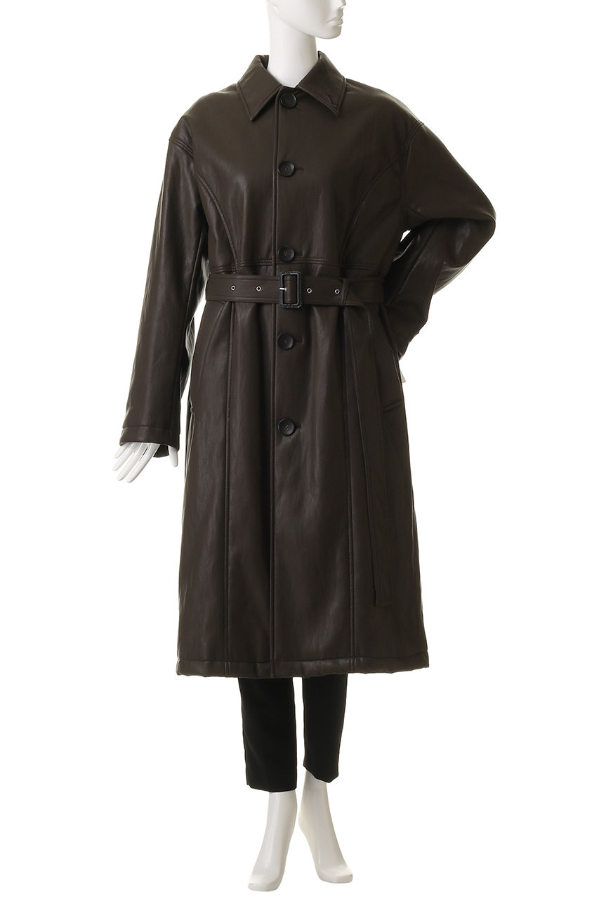 【希少 良品】Harrods　ロングカーディガン コート 切り返し レザー ホールガーメントロングカーディガン(カーディガン) | HIROKO BIS