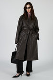 フェイクレザーオーバーロングコート / faux Leather Overlong Coat