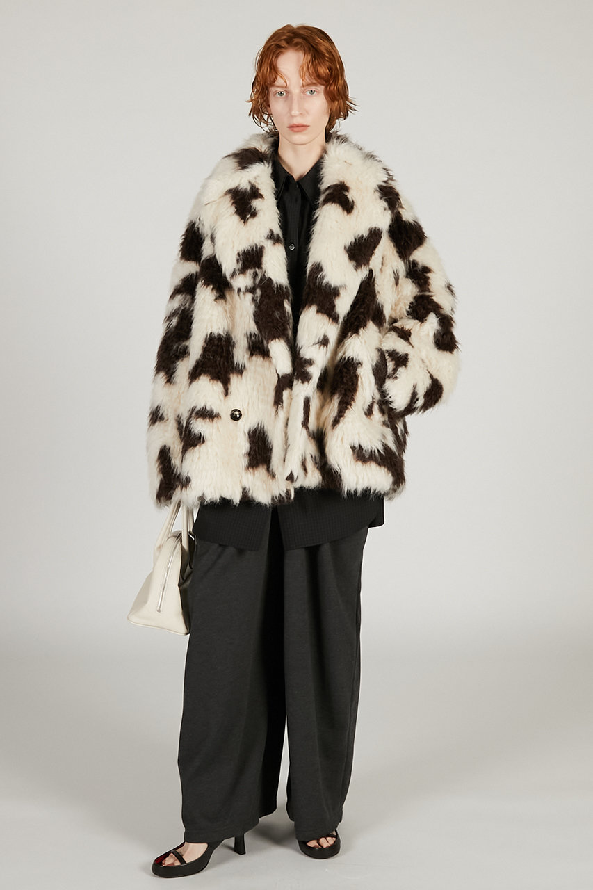 ジャケット・アウター crayme fur mix planet coat Maison MIHARA
