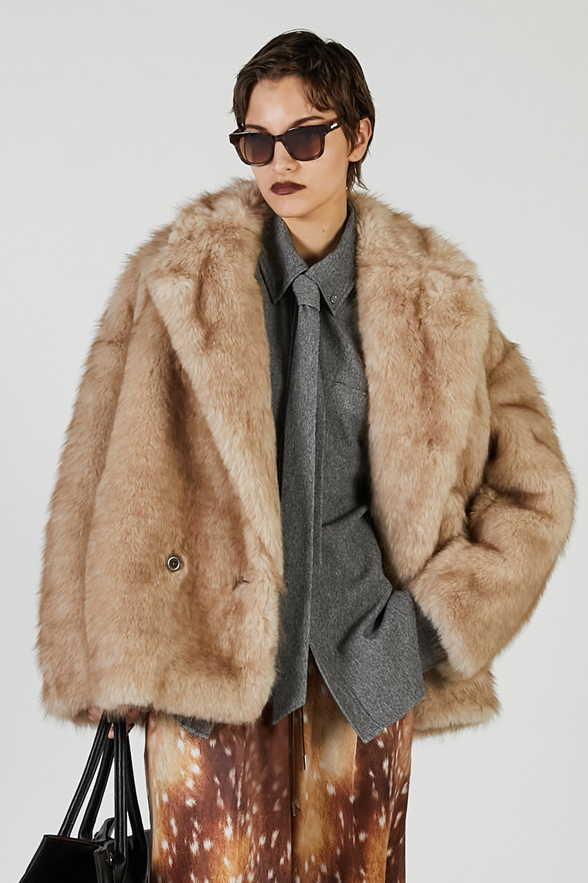 PRANK PROJECT シャドーファージャケット / Shadow Fur Jacket (BGE(ベージュ), FREE) プランク プロジェクト ELLE SHOP PRANK PROJECT シャドーファージャケット / Shadow Fur Jacket (BGE(ベージュ), FREE) プランク プロジェクト ELLE SHOP