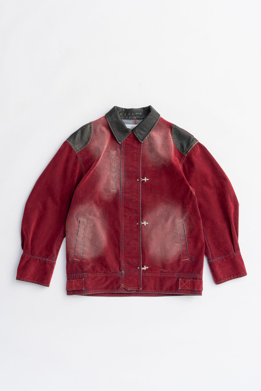 PRANK PROJECT フロッキーデニムジャケット / Flocky Denim Jacket (RED(レッド), FREE) プランク プロジェクト ELLE SHOP PRANK PROJECT フロッキーデニムジャケット / Flocky Denim Jacket (RED(レッド), FREE) プランク プロジェクト ELLE SHOP