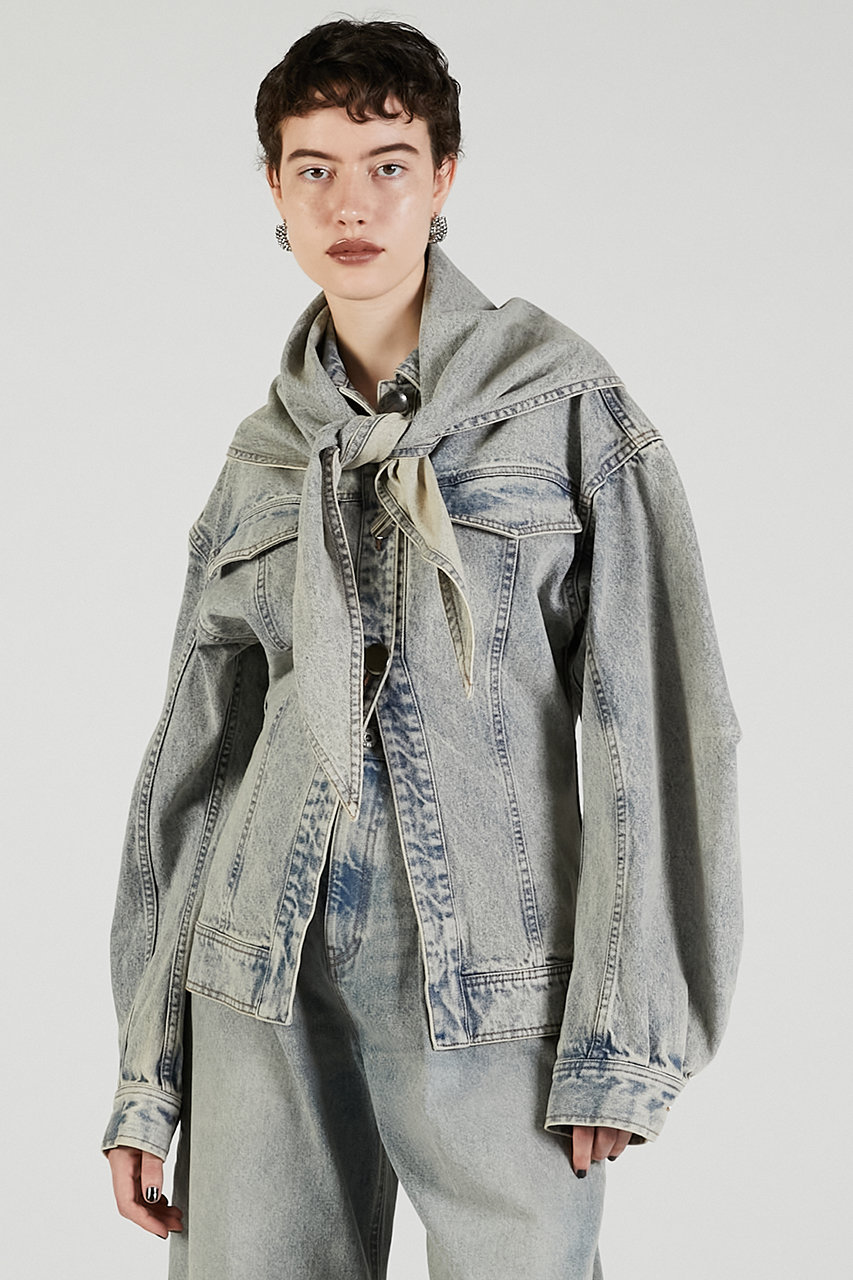 PRANK PROJECT スカーフシェイプデニムジャケット / Scarf-Shaped Denim Jacket (BLU(ブルー), FREE) プランク プロジェクト ELLE SHOP PRANK PROJECT スカーフシェイプデニムジャケット / Scarf-Shaped Denim Jacket (BLU(ブルー), FREE) プランク プロジェクト ELLE SHOP