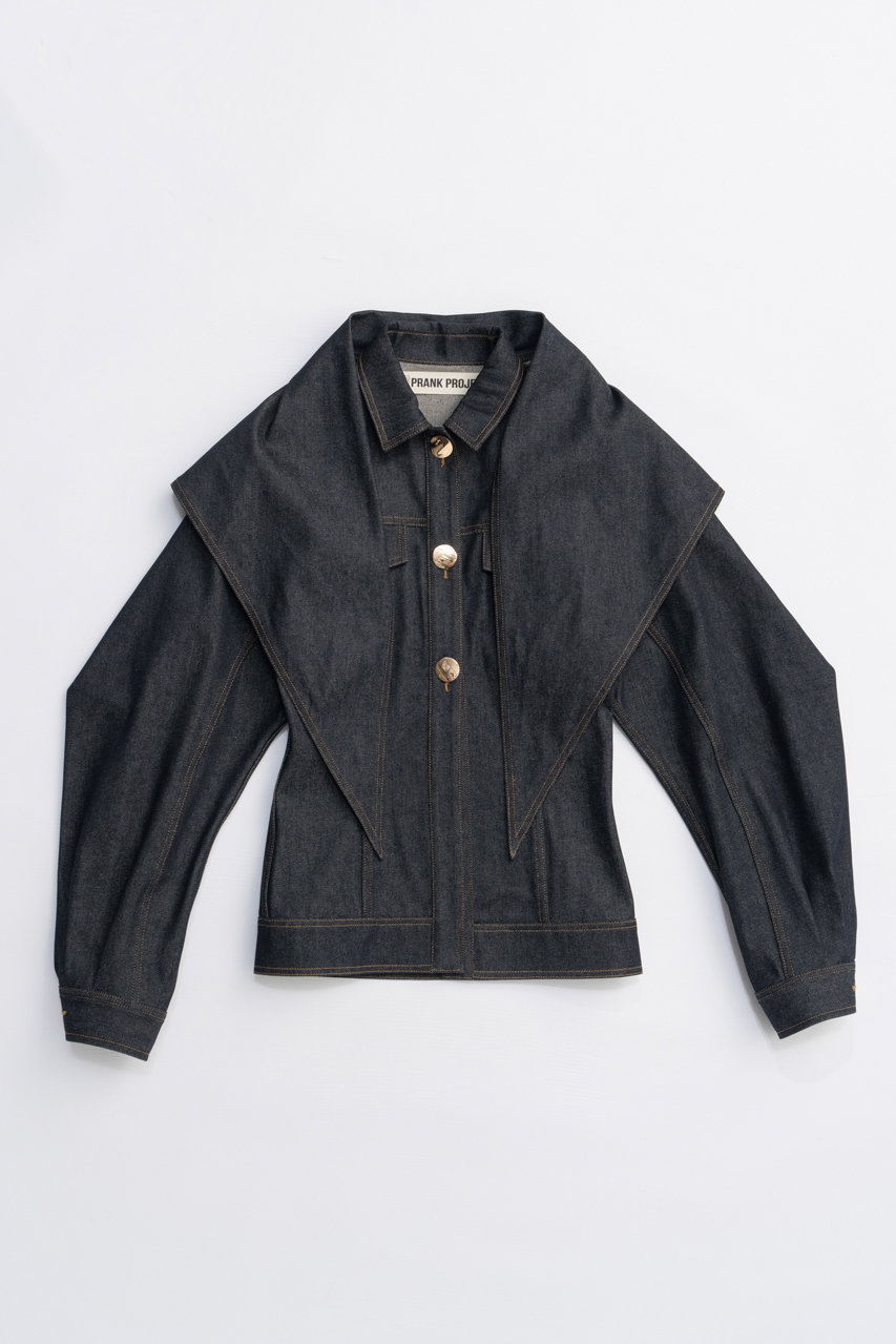 PRANK PROJECT スカーフシェイプデニムジャケット / Scarf-Shaped Denim Jacket (NVY(ネイビー), FREE) プランク プロジェクト ELLE SHOP PRANK PROJECT スカーフシェイプデニムジャケット / Scarf-Shaped Denim Jacket (NVY(ネイビー), FREE) プランク プロジェクト ELLE SHOP
