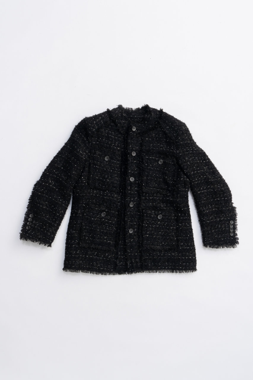 PRANK PROJECT パディングツイードジャケット / Padded Tweed Jacket (BLK(ブラック), FREE) プランク プロジェクト ELLE SHOP PRANK PROJECT パディングツイードジャケット / Padded Tweed Jacket (BLK(ブラック), FREE) プランク プロジェクト ELLE SHOP
