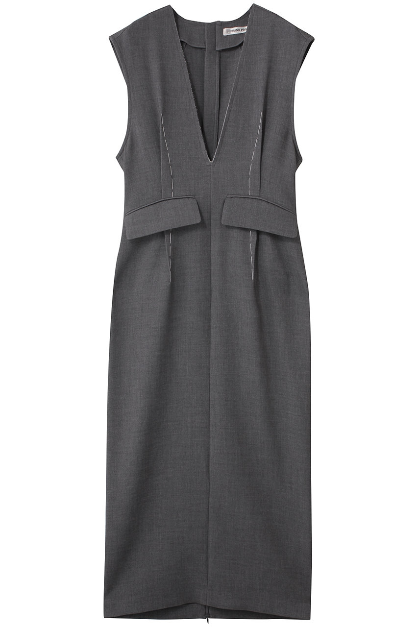 PRANK PROJECT ハンドステッチディープVドレス / Hand-stitched Deep V-neck Dress (GRY(グレー), 38) プランク プロジェクト ELLE SHOP PRANK PROJECT ハンドステッチディープVドレス / Hand-stitched Deep V-neck Dress (GRY(グレー), 38) プランク プロジェクト ELLE SHOP