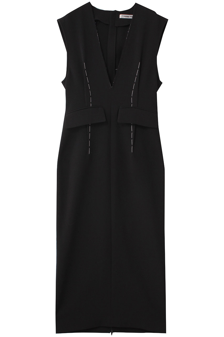 PRANK PROJECT ハンドステッチディープVドレス / Hand-stitched Deep V-neck Dress (BLK(ブラック), 36) プランク プロジェクト ELLE SHOP PRANK PROJECT ハンドステッチディープVドレス / Hand-stitched Deep V-neck Dress (BLK(ブラック), 36) プランク プロジェクト ELLE SHOP
