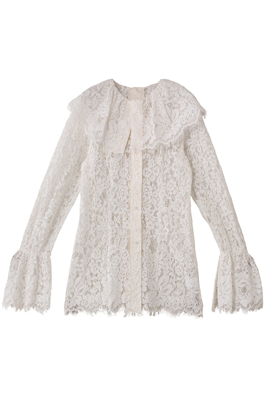 PRANK PROJECT スカラップレースブラウス / Scallop Lace Blouse (IVR(アイボリー), FREE) プランク プロジェクト ELLE SHOP PRANK PROJECT スカラップレースブラウス / Scallop Lace Blouse (IVR(アイボリー), FREE) プランク プロジェクト ELLE SHOP