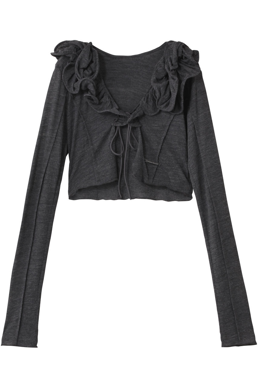 PRANK PROJECT フリルウェーブカーディガン / Frill Wave Cardigan (C.GRY(チャコールグレー), FREE) プランク プロジェクト ELLE SHOP PRANK PROJECT フリルウェーブカーディガン / Frill Wave Cardigan (C.GRY(チャコールグレー), FREE) プランク プロジェクト ELLE SHOP