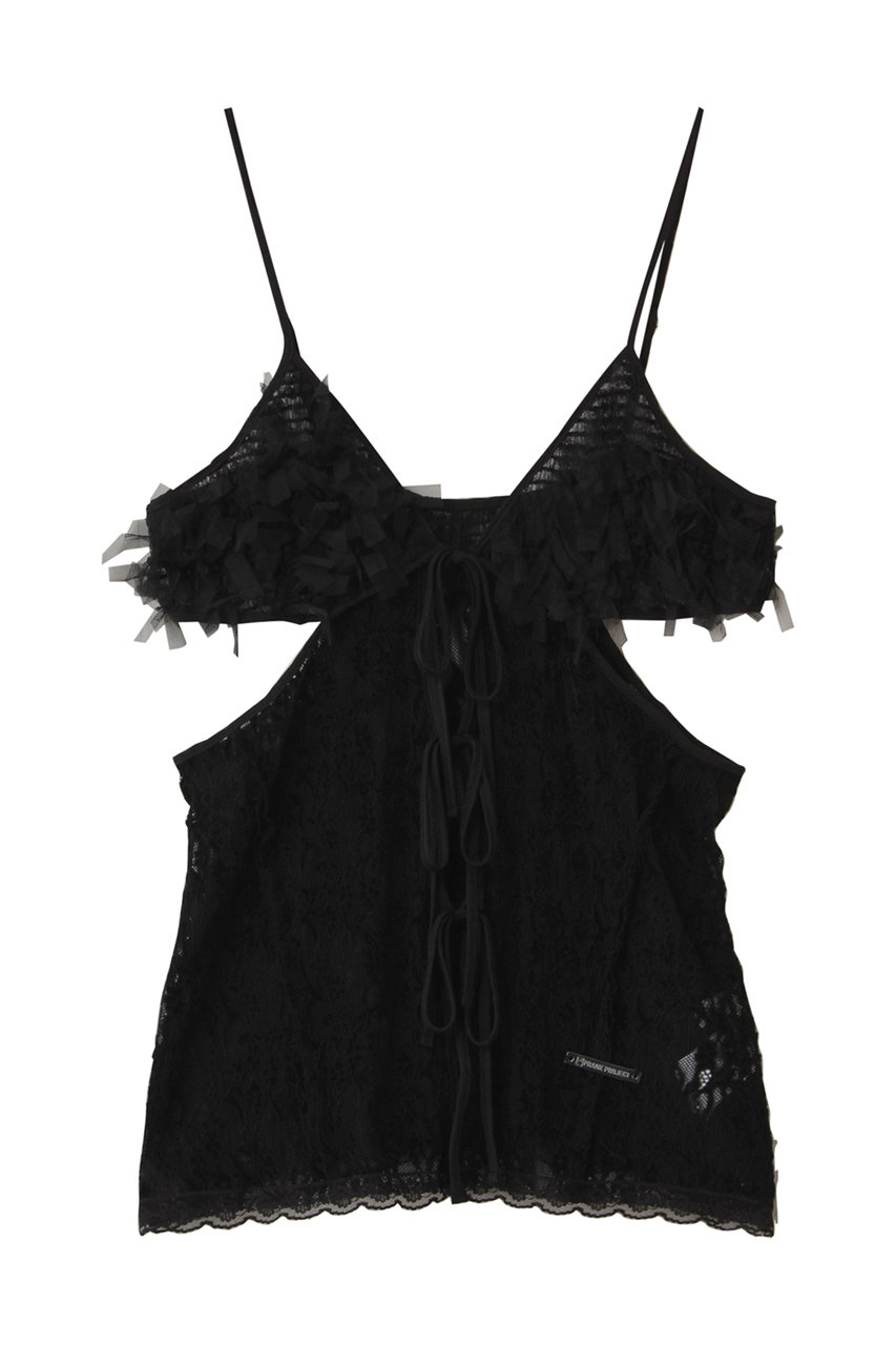 PRANK PROJECT レースカットアウトキャミトップ / Lace Cut-Out Camisole Top (BLK(ブラック), FREE) プランク プロジェクト ELLE SHOP PRANK PROJECT レースカットアウトキャミトップ / Lace Cut-Out Camisole Top (BLK(ブラック), FREE) プランク プロジェクト ELLE SHOP
