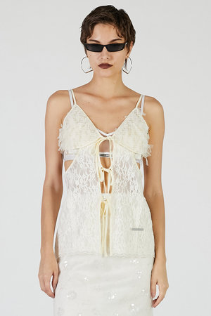 プランク プロジェクト/PRANK PROJECTのレースカットアウトキャミトップ / Lace Cut-Out Camisole Top(110400/110403)