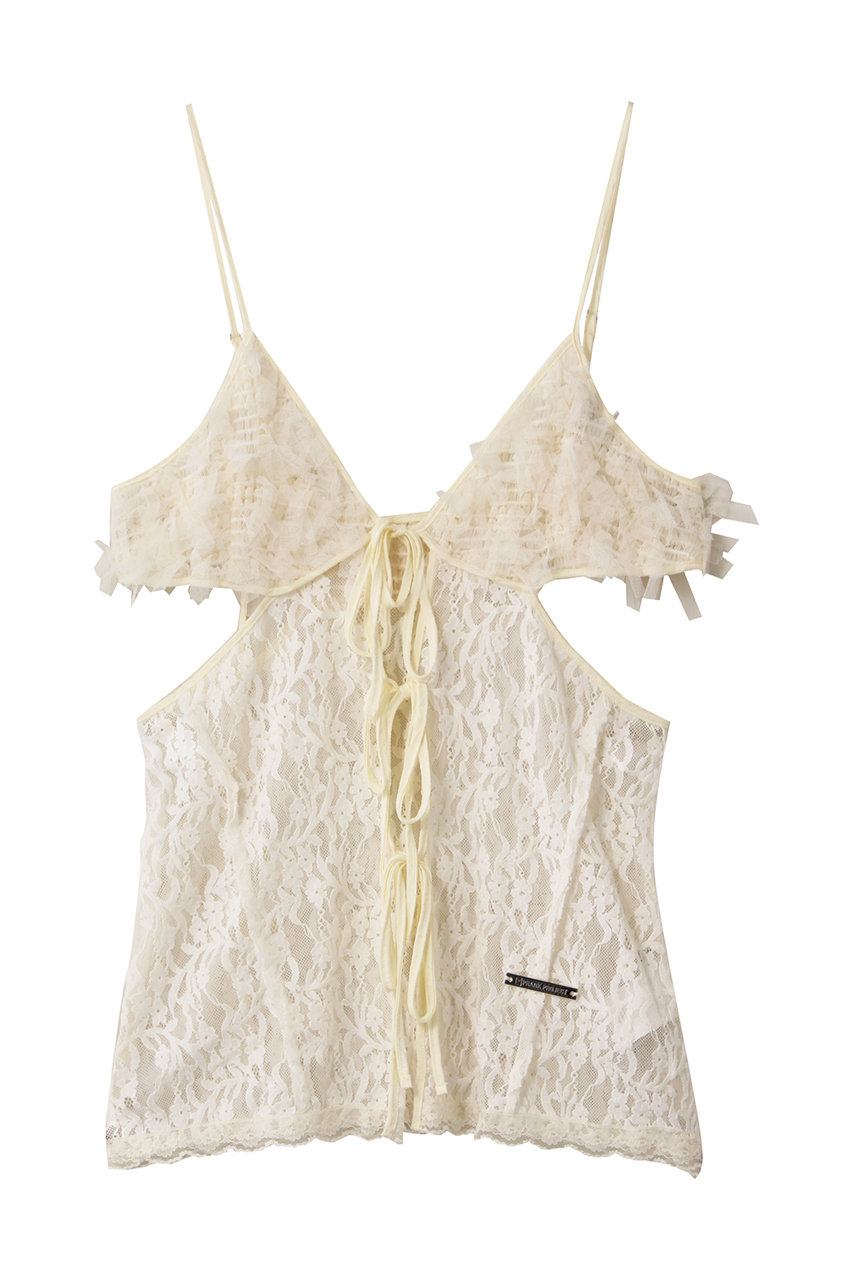 PRANK PROJECT レースカットアウトキャミトップ / Lace Cut-Out Camisole Top (WHT(ホワイト), FREE) プランク プロジェクト ELLE SHOP PRANK PROJECT レースカットアウトキャミトップ / Lace Cut-Out Camisole Top (WHT(ホワイト), FREE) プランク プロジェクト ELLE SHOP