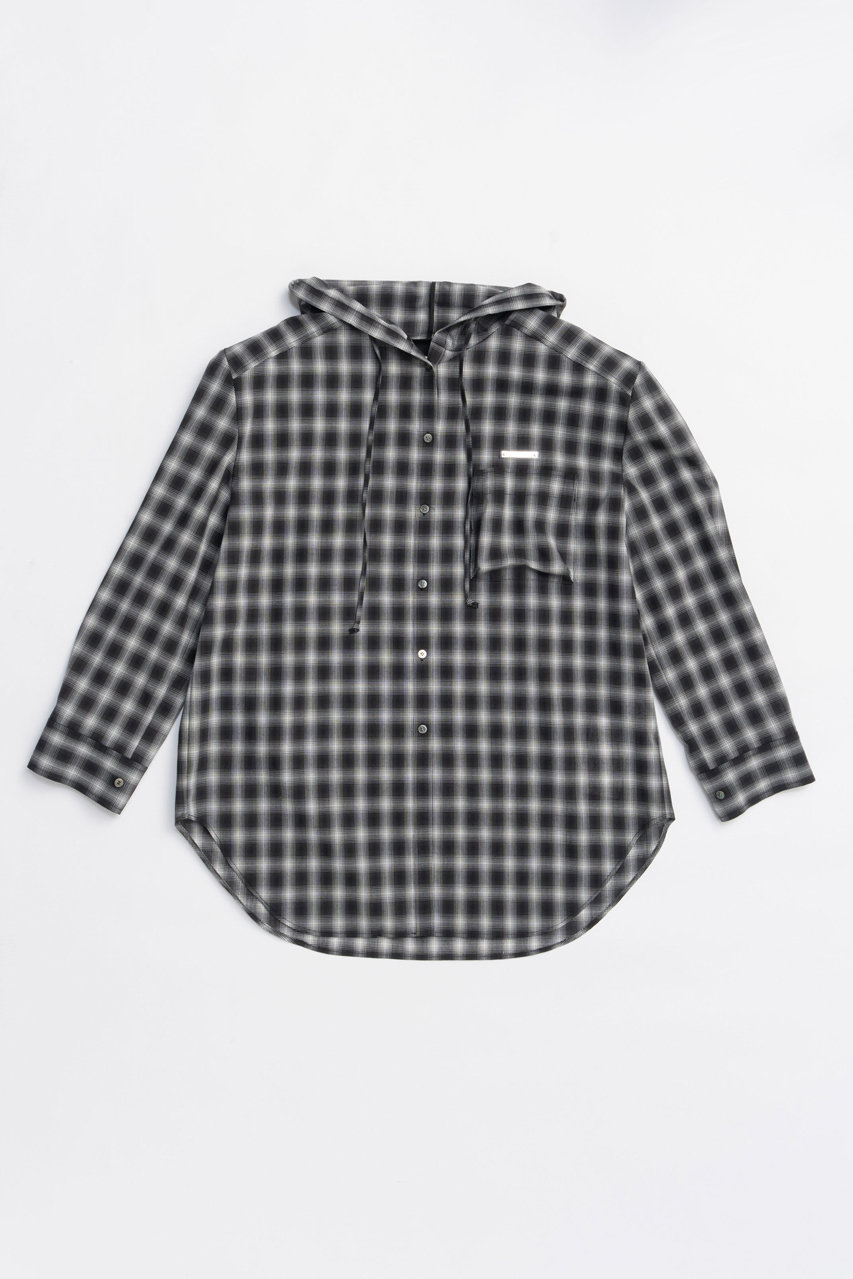 PRANK PROJECT フーディチェックシャツ / Hoodie Check Shirt (BLK(ブラック), FREE) プランク プロジェクト ELLE SHOP PRANK PROJECT フーディチェックシャツ / Hoodie Check Shirt (BLK(ブラック), FREE) プランク プロジェクト ELLE SHOP