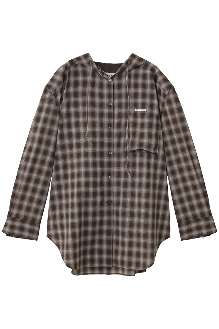 プランク プロジェクト/PRANK PROJECTのフーディチェックシャツ / Hoodie Check Shirt(BRN(ブラウン)/31252315903)