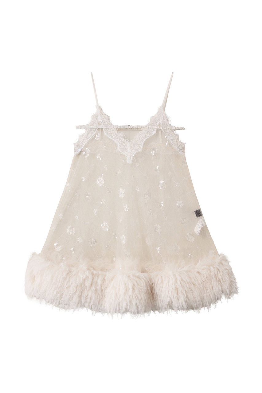 プランク プロジェクト/PRANK PROJECTのシークインファートリムベビードール / Sequin Fur Trim Baby Doll(WHT(ホワイト)/31252316103)