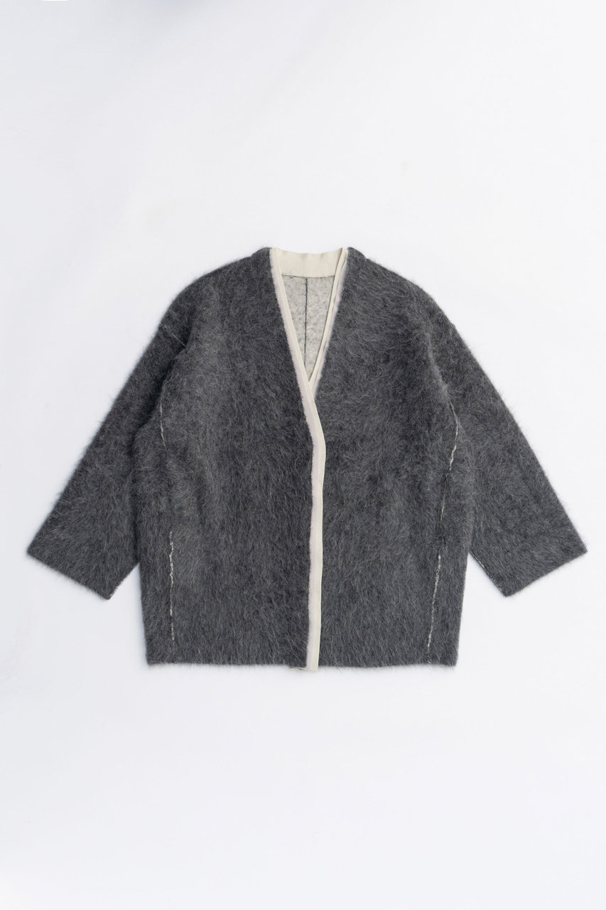 PRANK PROJECT ダブルフェイスアルパカニットカーディガン / Double-faced Alpaca Knit Cardigan (GRY(グレー), FREE) プランク プロジェクト ELLE SHOP PRANK PROJECT ダブルフェイスアルパカニットカーディガン / Double-faced Alpaca Knit Cardigan (GRY(グレー), FREE) プランク プロジェクト ELLE SHOP