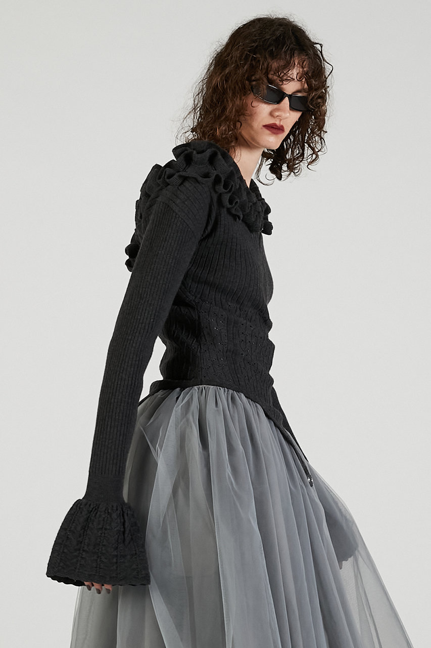 PRANKPROJECT Frill Knit Bodysuit フリルニット PRANK PROJECT(プランク プロジェクト)｜フリルニットボディスーツ