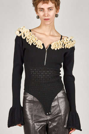 プランク プロジェクト/PRANK PROJECTのフリルニットボディスーツ / Frill Knit Bodysuit(110300/110301)