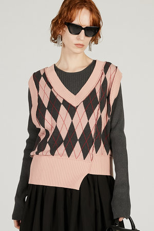 プランク プロジェクト/PRANK PROJECTのアーガイルニットベスト / Argyle Knit Vest(110300/110301)