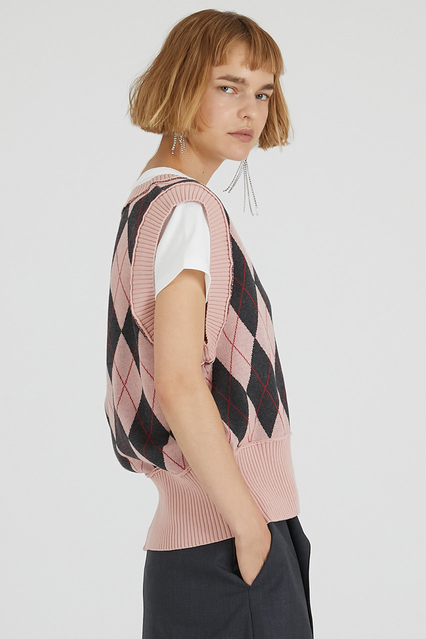 【PRANK PROJECT/プランクプロジェクト】ノースリーブニットベスト PRANK PROJECT(プランク プロジェクト)｜アーガイルニットベスト