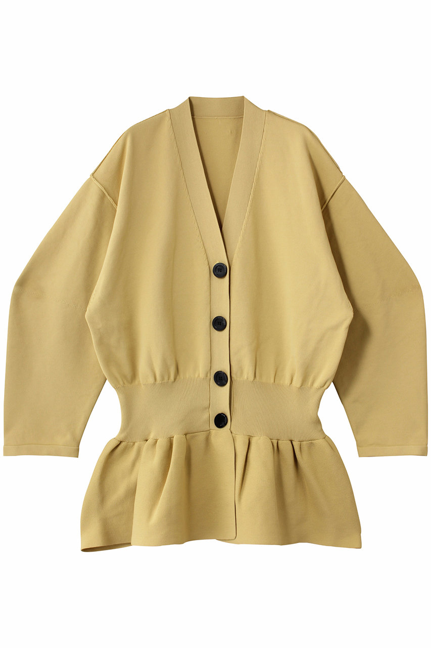 PRANK PROJECT コクーンスリーブペプラムニットカーデ / Cocoon Sleeve Peplum Knit Cardigan (YEL(イエロー), FREE) プランク プロジェクト ELLE SHOP