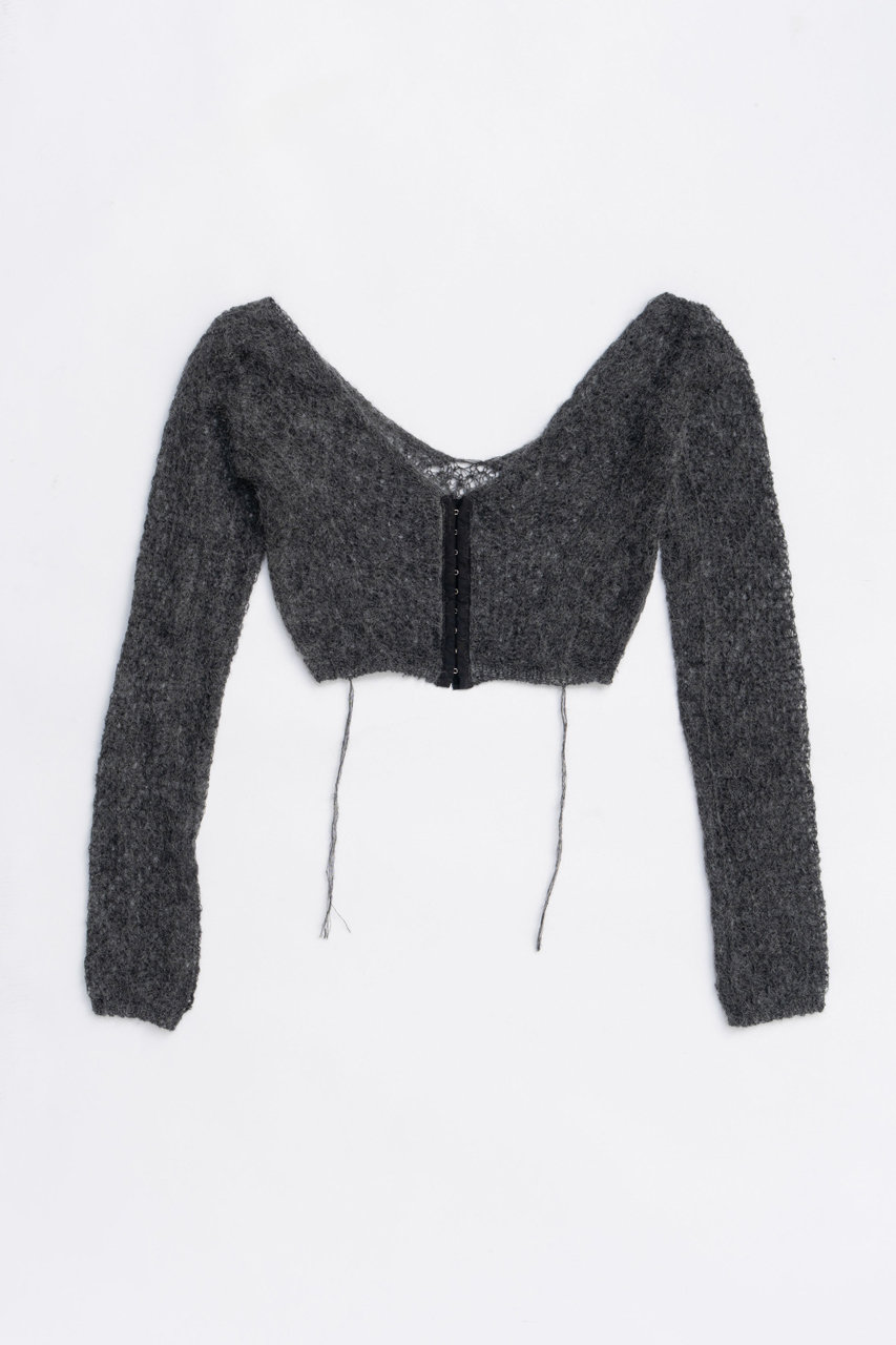 PRANK PROJECT モヘアメッシュショートカーデ / Mohair Mesh Short Cardigan (GRY(グレー), FREE) プランク プロジェクト ELLE SHOP PRANK PROJECT モヘアメッシュショートカーデ / Mohair Mesh Short Cardigan (GRY(グレー), FREE) プランク プロジェクト ELLE SHOP