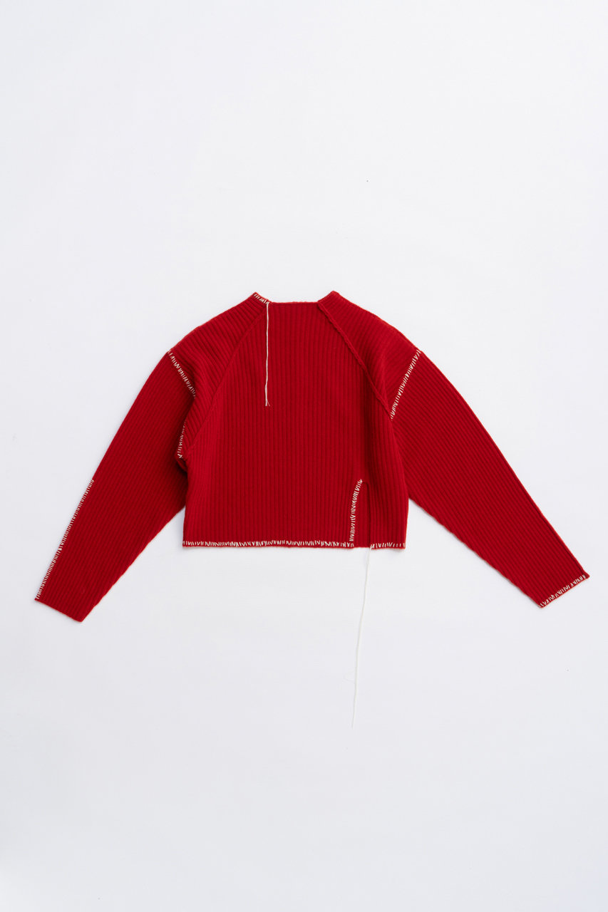 PRANK PROJECT ステッチオーバーショルダーニット / Stitch Over Shoulder Nitt (RED(レッド), FREE) プランク プロジェクト ELLE SHOP PRANK PROJECT ステッチオーバーショルダーニット / Stitch Over Shoulder Nitt (RED(レッド), FREE) プランク プロジェクト ELLE SHOP