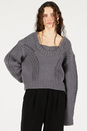 プランク プロジェクト/PRANK PROJECTのハートネックニットトップ(110300/110301)