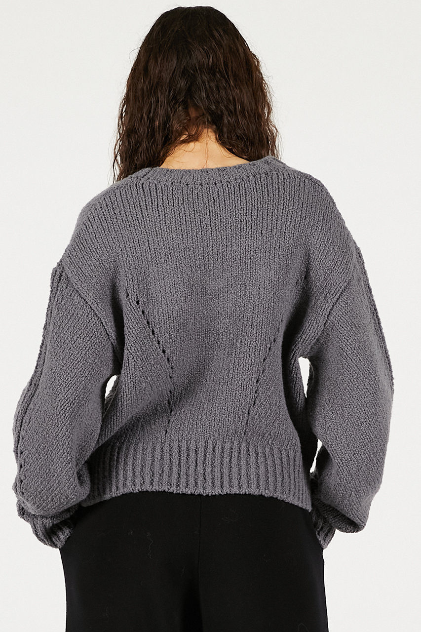 PRANK PROJECT(プランク プロジェクト)｜ハートネックニットトップ/GRY