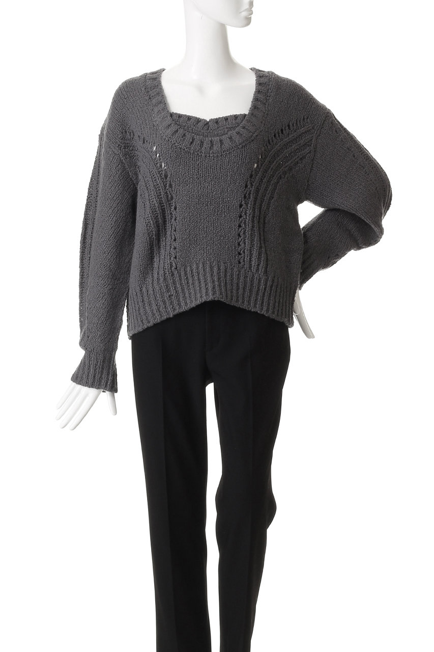 PRANK PROJECT(プランク プロジェクト)｜ハートネックニットトップ/GRY