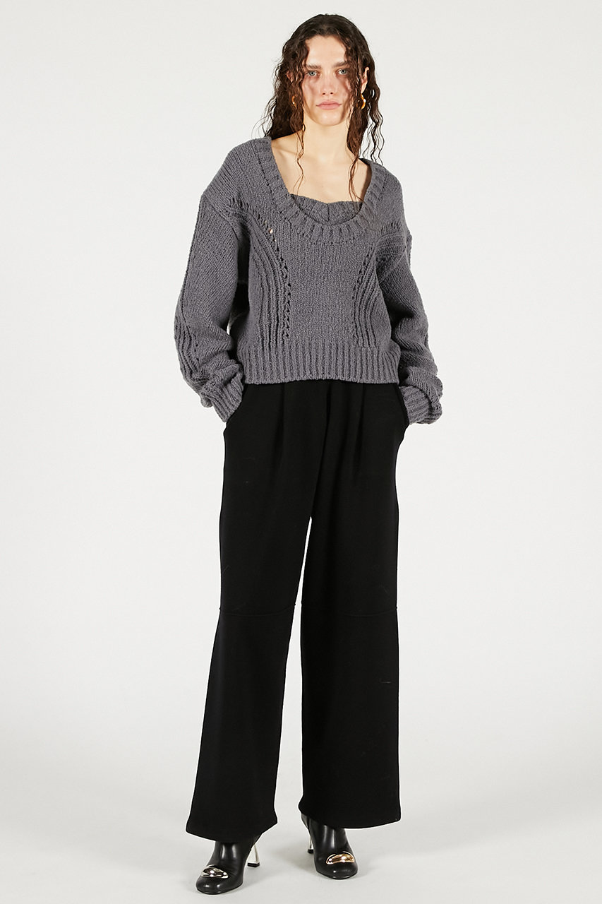 PRANK PROJECT(プランク プロジェクト)｜ハートネックニットトップ/GRY