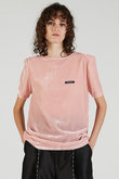 ショルダーギャザーベロアTシャツ / Shoulder Gathered Velour T-Shirt