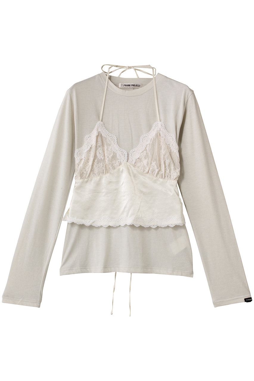 PRANK PROJECT ランジェリーコンビトップ / Lingerie Combi Top (WHT(ホワイト), FREE) プランク プロジェクト ELLE SHOP PRANK PROJECT ランジェリーコンビトップ / Lingerie Combi Top (WHT(ホワイト), FREE) プランク プロジェクト ELLE SHOP