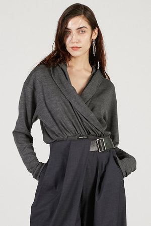 プランク プロジェクト/PRANK PROJECTのカシュクールフードボディースーツ / Cashmere Hooded Body Suit(110100/110103)