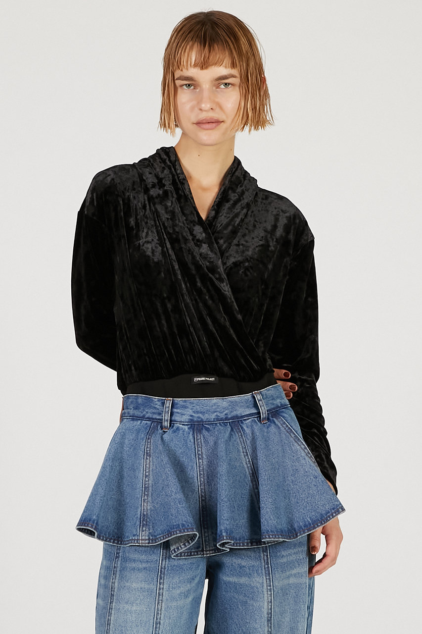 PRANK PROJECT カシュクールフードボディースーツ / Cashmere Hooded Body Suit (BLK(ブラック), FREE) プランク プロジェクト ELLE SHOP PRANK PROJECT カシュクールフードボディースーツ / Cashmere Hooded Body Suit (BLK(ブラック), FREE) プランク プロジェクト ELLE SHOP