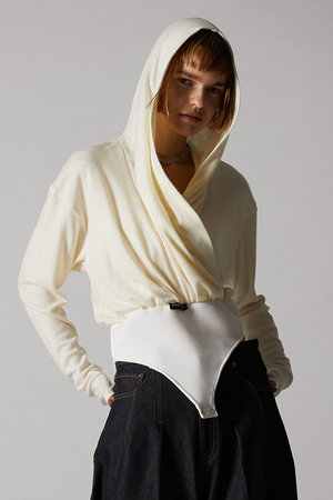 プランク プロジェクト/PRANK PROJECTのカシュクールフードボディースーツ / Cashmere Hooded Body Suit(110100/110103)