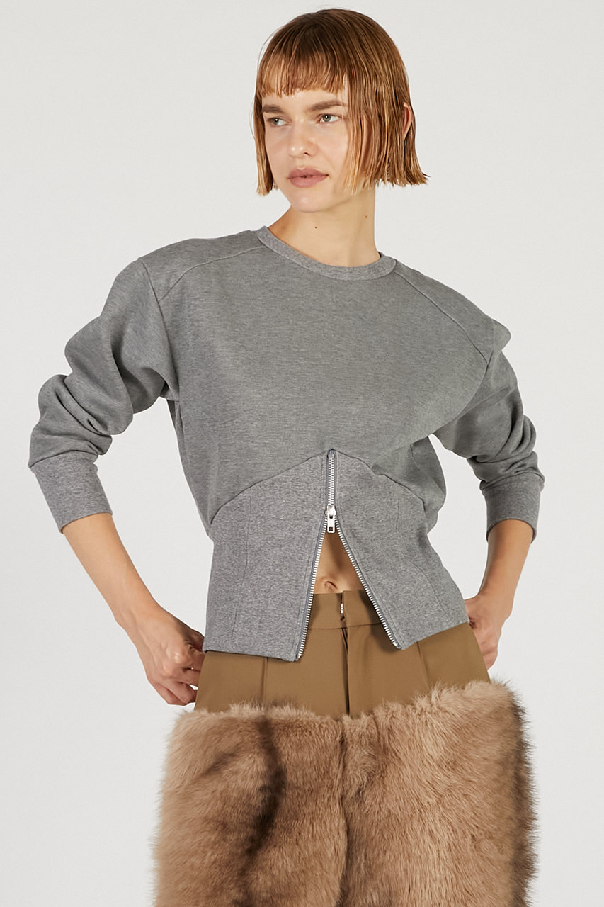 PRANK PROJECT フロントジップショルダーパットスウェット / Front Zip Shoulder Pad Sweatshirt (GRY(グレー), FREE) プランク プロジェクト ELLE SHOP PRANK PROJECT フロントジップショルダーパットスウェット / Front Zip Shoulder Pad Sweatshirt (GRY(グレー), FREE) プランク プロジェクト ELLE SHOP