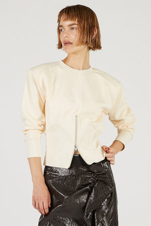 プランク プロジェクト/PRANK PROJECTのフロントジップショルダーパットスウェット / Front Zip Shoulder Pad Sweatshirt(110100/110105)