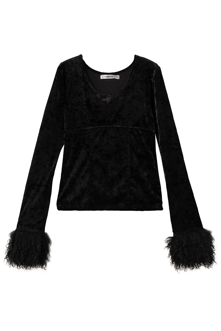 プランク プロジェクト/PRANK PROJECTのファースリーブベロアトップ / Fur Sleeve Velour Top(BLK(ブラック)/31252415601)